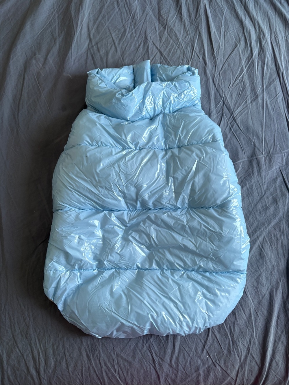 Light Blue dog jacket for winter size medium